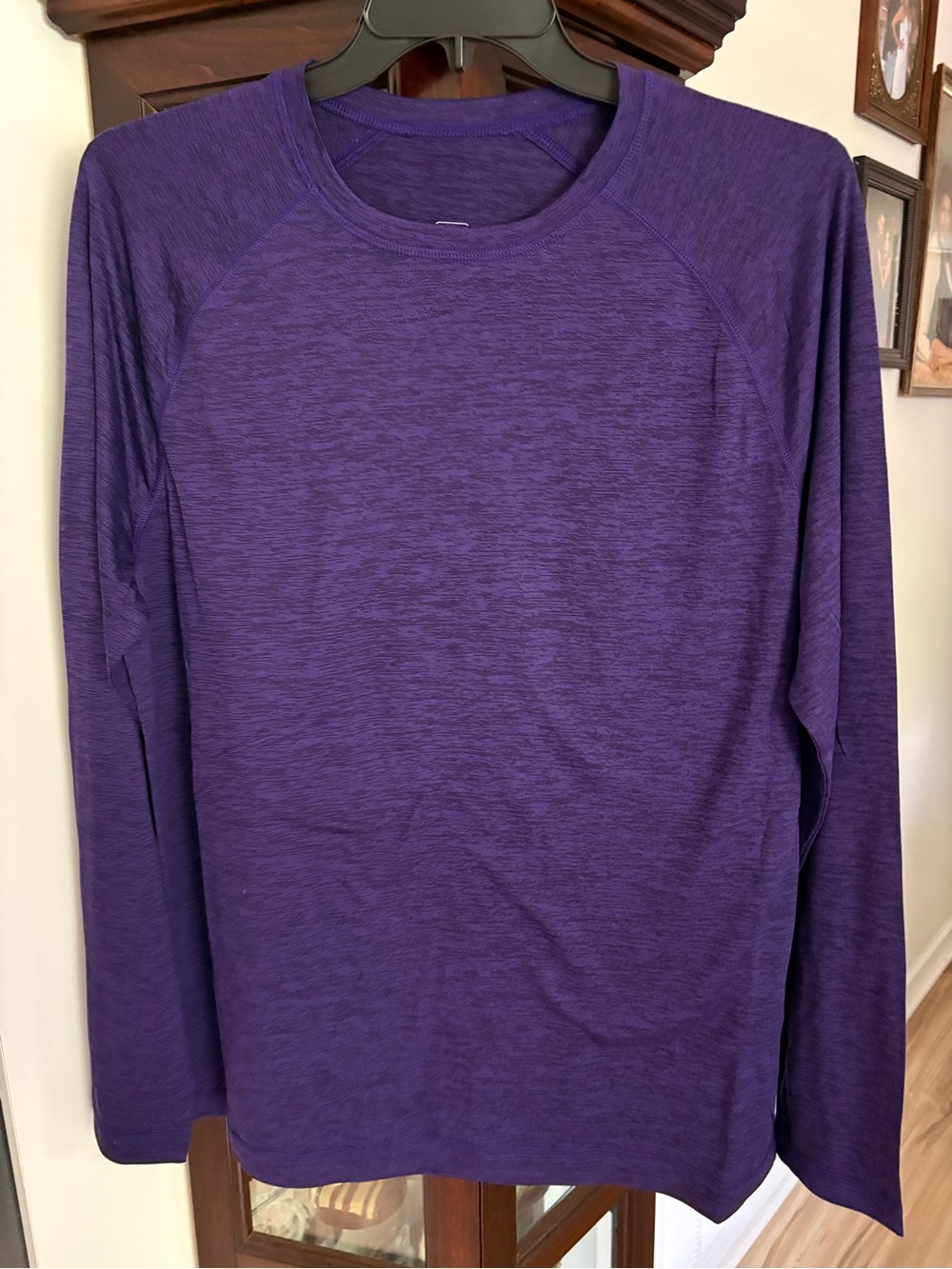 Long Sleeve Heathered Purple Tee